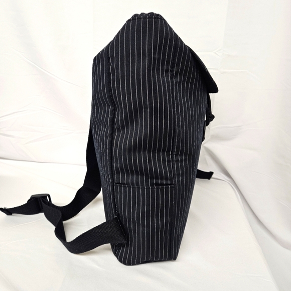Jean Paul Gaultier Sac A Dos Backpack In Navy Blue And White Pinstripe NWOT - Picture 2 of 8